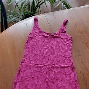 Pink Rose Lace Bodycon Party Dress